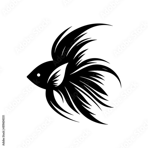 Beautiful and Elegant Angelfish Silhouette for Artistic Designs and Marine-Themed Projects - minimalist angelfish vector
