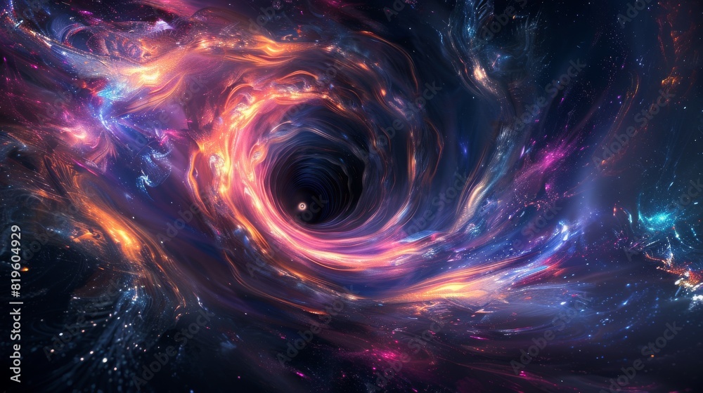 abstract colorful black hole background