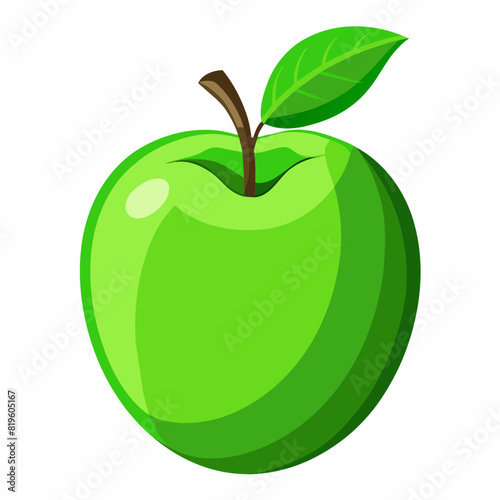 Fresh green apple vector illustration 