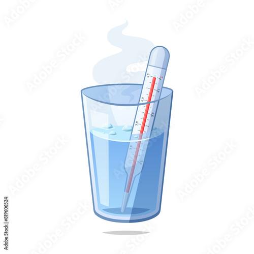 Measure the temperature of the water in the glass with a thermometer