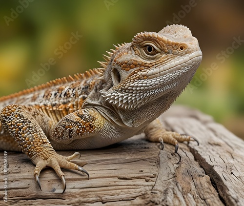 common bearded dragon (Pogona barbata) on wood