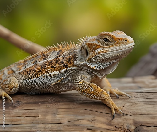 common bearded dragon (Pogona barbata) on wood photo