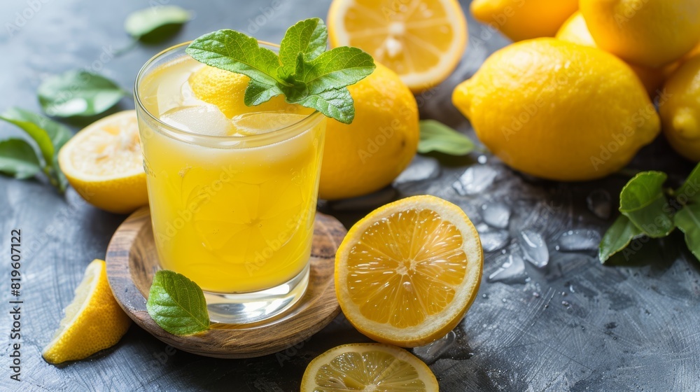Fresh lemons. It has a bright yellow color and a tart, refreshing taste. Rich in vitamin C Fresh lemons. It has a bright yellow color and a tart, refreshing taste. Rich in vitamin C