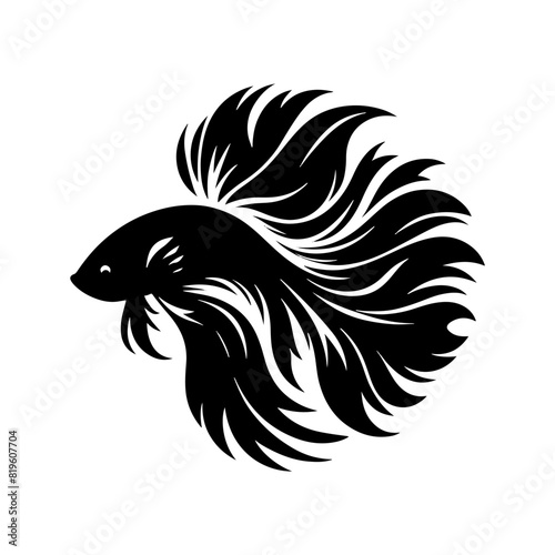 Clean and Sharp Betta Fish Silhouette for All Creative Needs - minimalist betta fish vector
