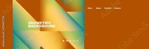 Colorful fluid gradient triangles and squares web site template. Vector Illustration For Wallpaper, Banner, Background, Card, Book Illustration, landing page