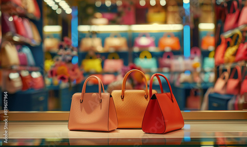 Woman purses in a store created with