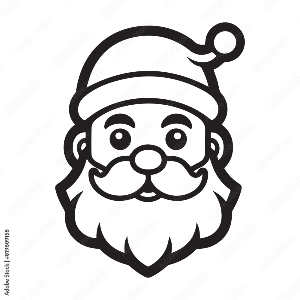 Simple christmas santa claus logo, black vector illustration on white background Simple christmas santa claus logo, black vector illustration on white background