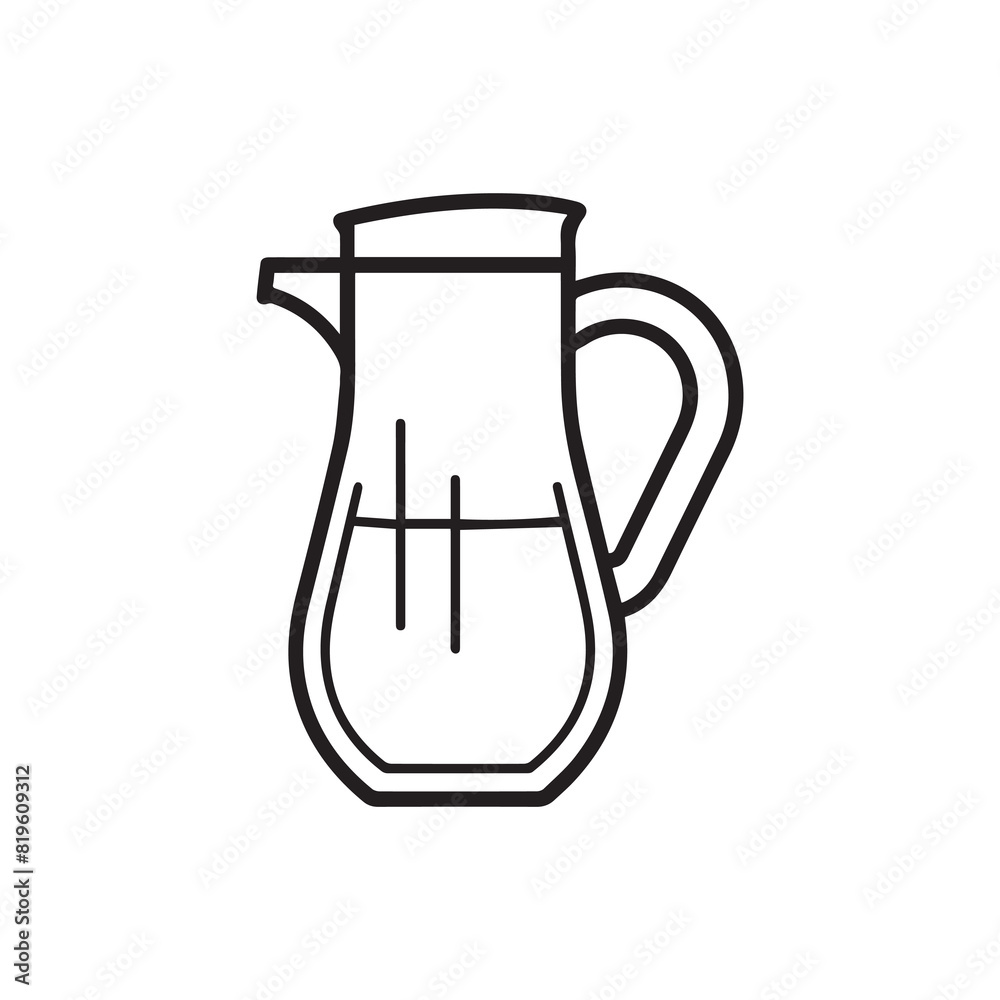 Jug outline water icon black bottle art design. Jug outline water icon black bottle art design.