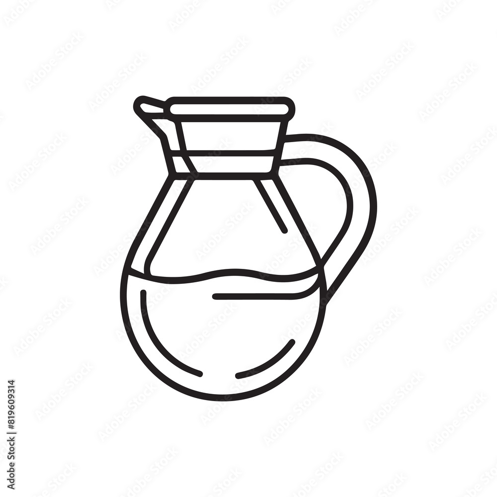 Jug outline water icon black bottle art design. Jug outline water icon black bottle art design.