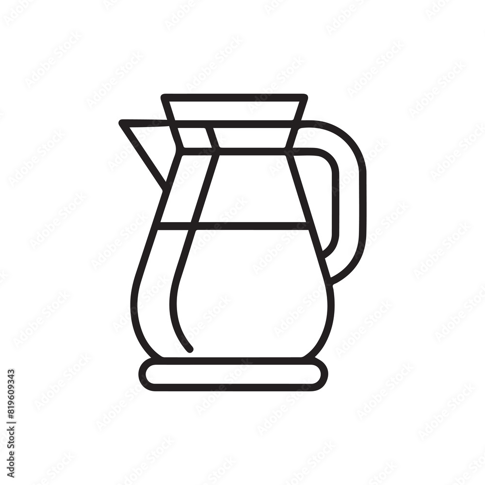 Jug outline water icon black bottle art design. Jug outline water icon black bottle art design.