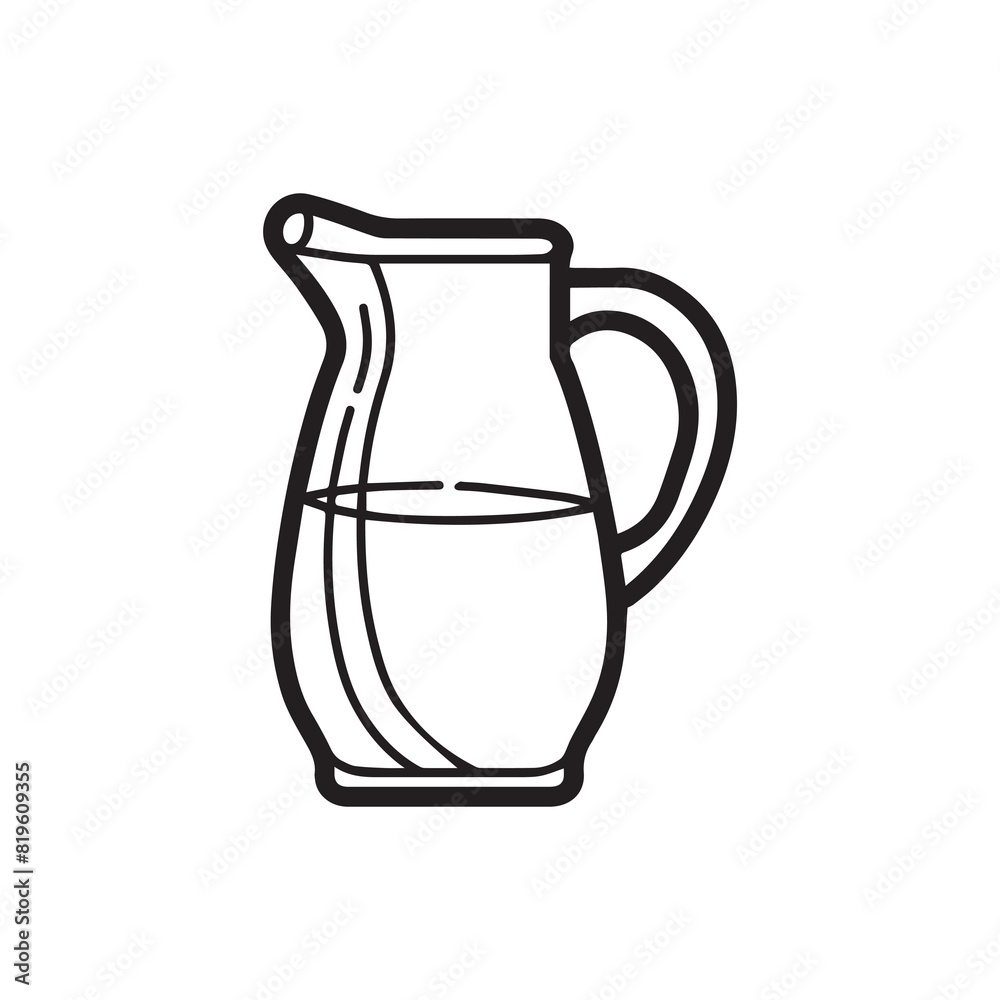 Jug outline water icon black bottle art design. Jug outline water icon black bottle art design.
