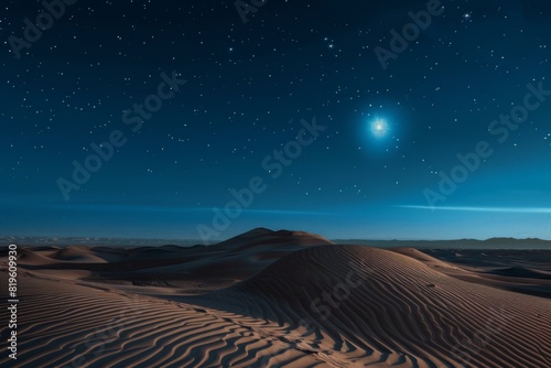 Moonlit Beach Dunes at Night
