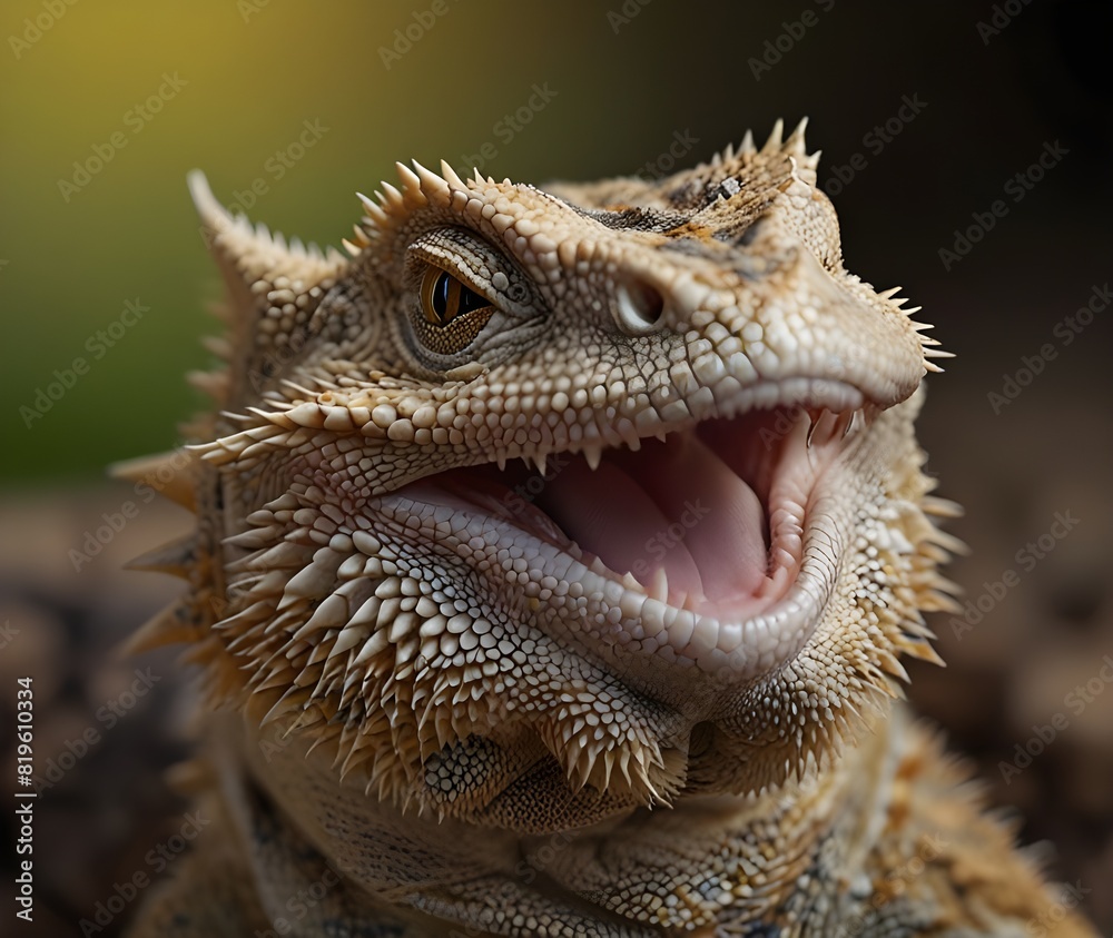 Fototapeta premium bearded dragon smiling his name is Garmoth sticky, uk, color image, species