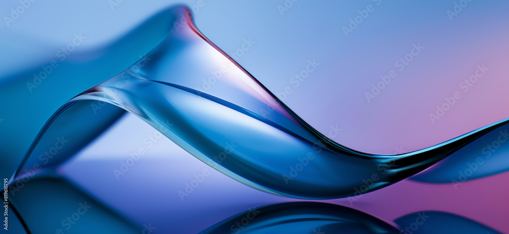 Naklejka premium Wavy Glass Shapes Background