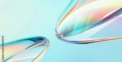 Cuadro en lienzo Wavy Glass Shapes Background