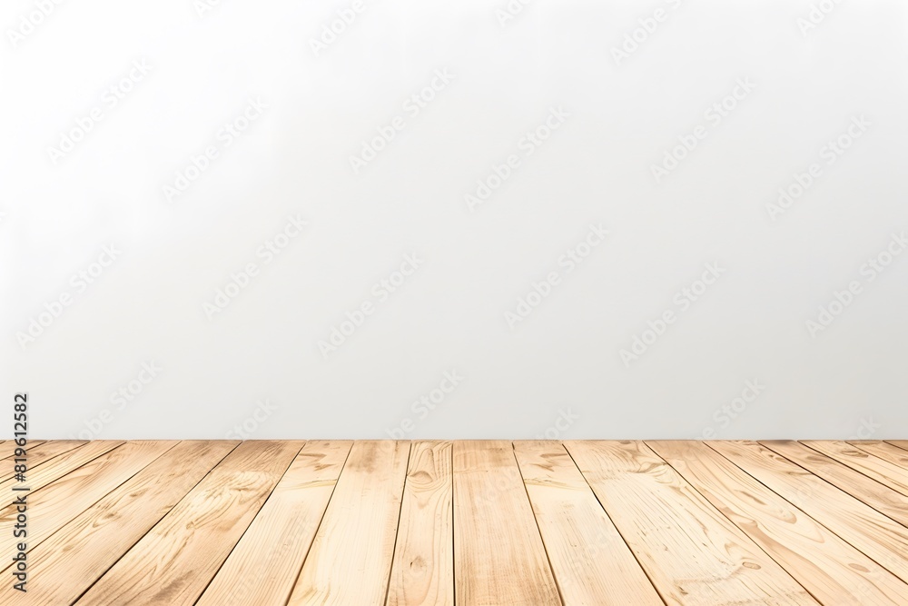 A wooden floor with a white wall in the background A wooden floor with a white wall in the background