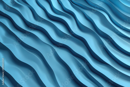 Three dimensional render of blue wavy pattern