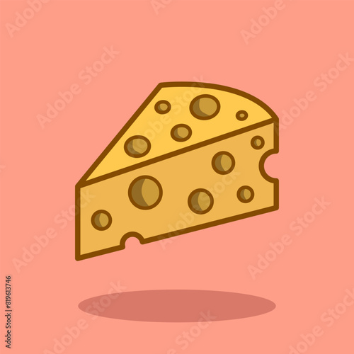 Vector illustration Cheese. Vector design Cheese. Dairy Milk Cheese Vector Cartoon design illustration and icon for website, digital and print