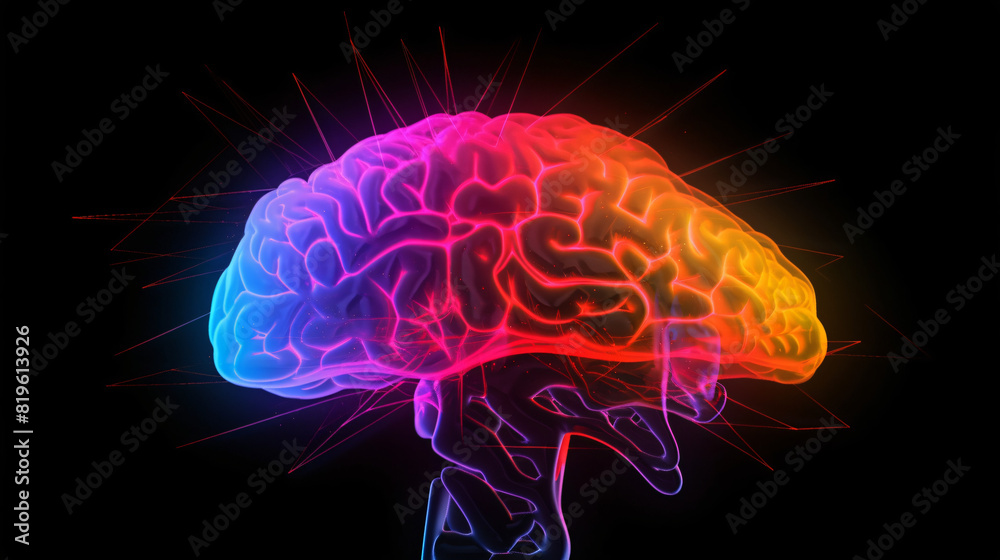 A colorful picture of a brain. A colorful picture of a brain.