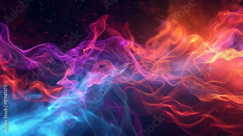 Abstract background with graphic shapes. color and smoke