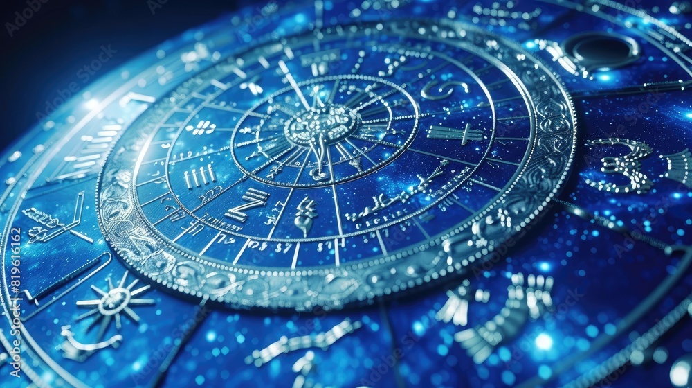 Astrology and horoscope concept with zodiac signs