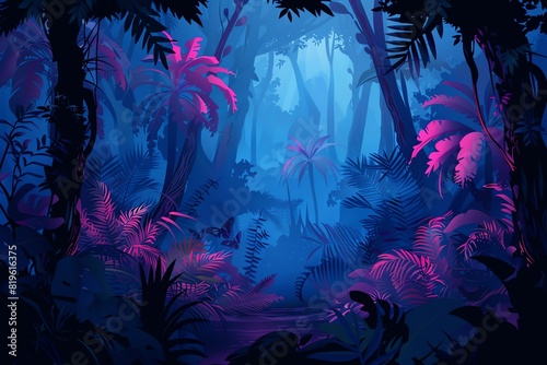 Ethereal Forest Mural Background