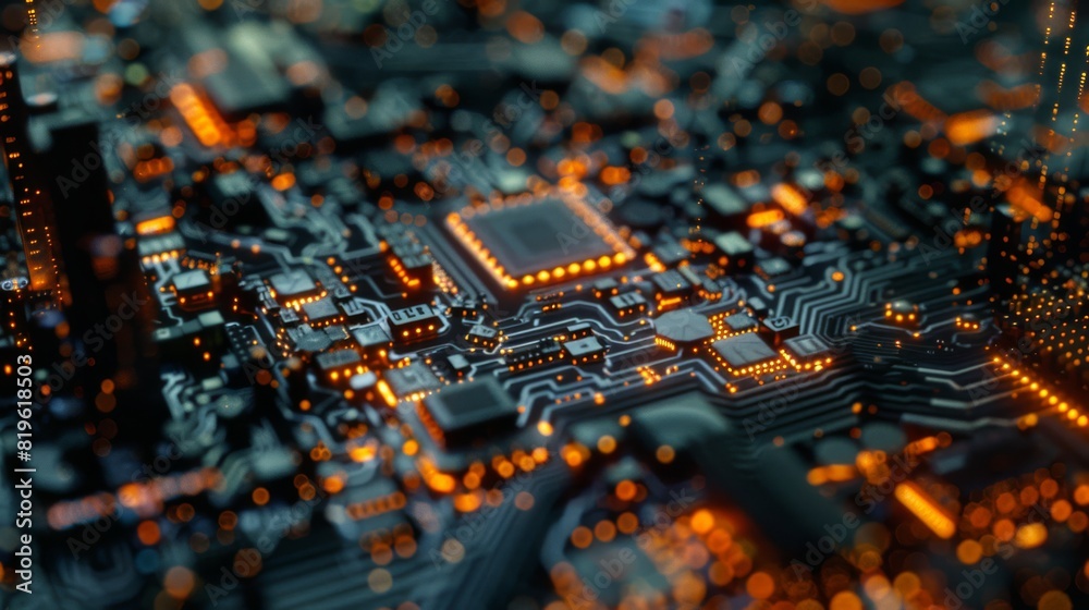 Abstract technological background with processor unit Abstract technological background with processor unit