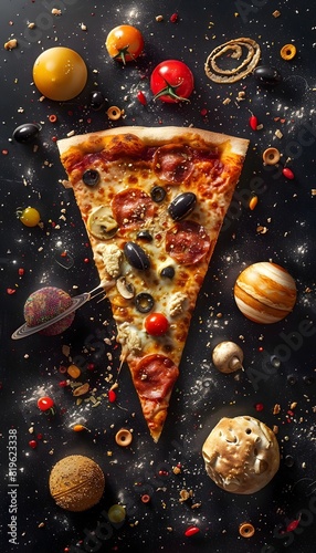 Delicious Homemade Pizza with Variety of Fresh Toppings on Dark Moody Background