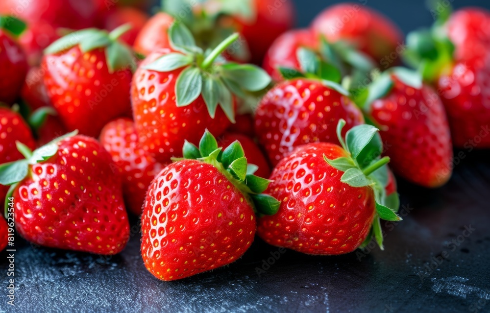 organic ripe sweet red strawberries on wooden background. organic ripe sweet red strawberries on wooden background.