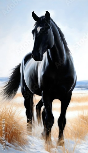  Abstraktion von schwarzen Pferden. Hintergrund für das Design 4.