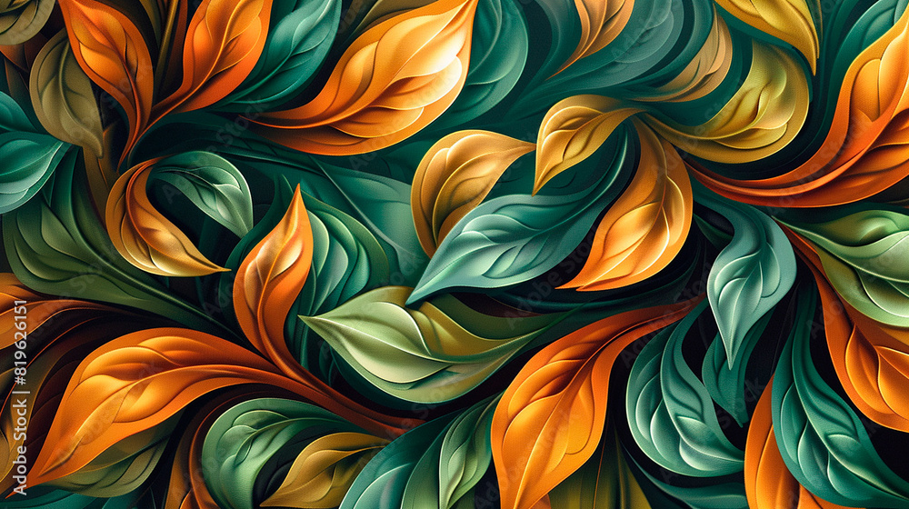 Abstract illustration of colorful leaves Abstract illustration of colorful leaves