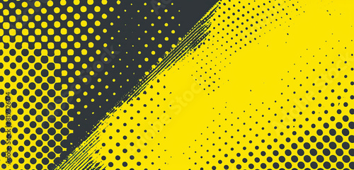 Wallpaper Mural Graphic contrast bold dots lemon yellow, graphite grey halftone. Torontodigital.ca