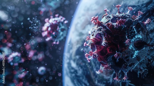 Virus Pandemic. Concept of Spreading Novel Virus on Earth Background