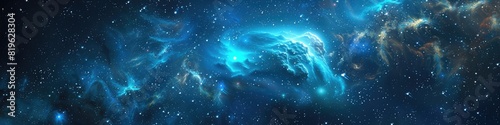 Stars Wallpaper. Nebula and Stars in Outer Space Galaxy Night Sky Banner