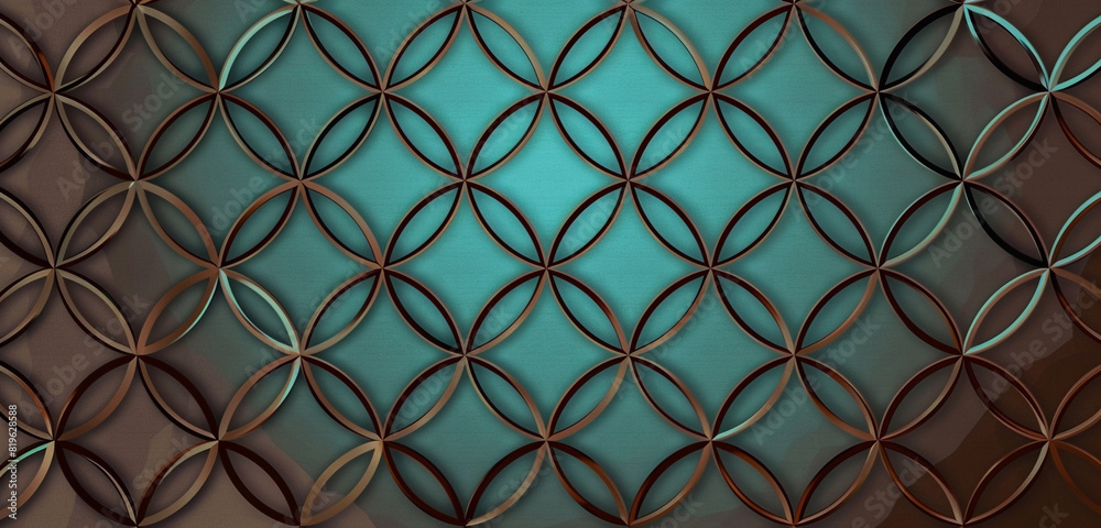 Naklejka premium Halftone combines aquamarine & chocolate brown tones.