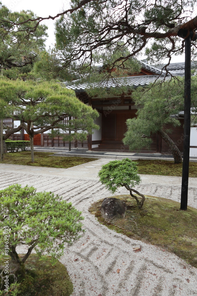 Japanese stone garden in Ginkakuji Temple in Kyoto, Japan Japanese stone garden in Ginkakuji Temple in Kyoto, Japan
