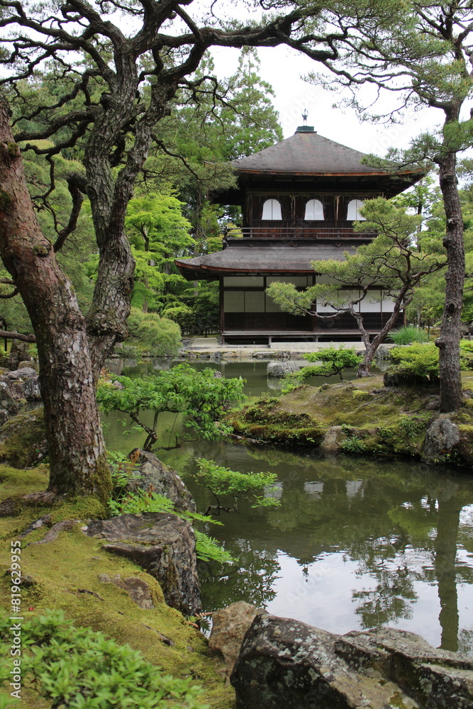 Japanese garden in Ginkakuji Temple in Kyoto, Japan Japanese garden in Ginkakuji Temple in Kyoto, Japan