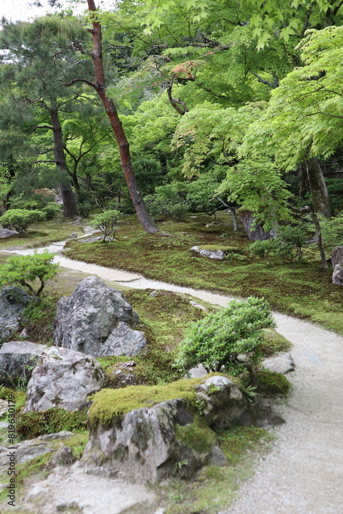 Moss garden in Ginkakuji Temple in Kyoto, Japan Moss garden in Ginkakuji Temple in Kyoto, Japan