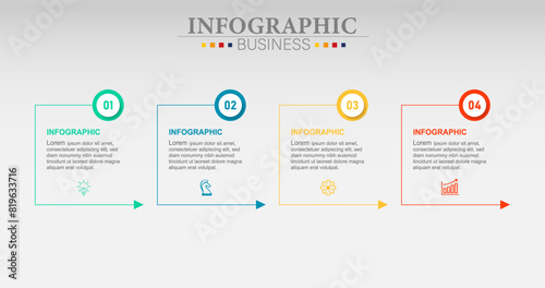 Infographic design process 4 options or steps