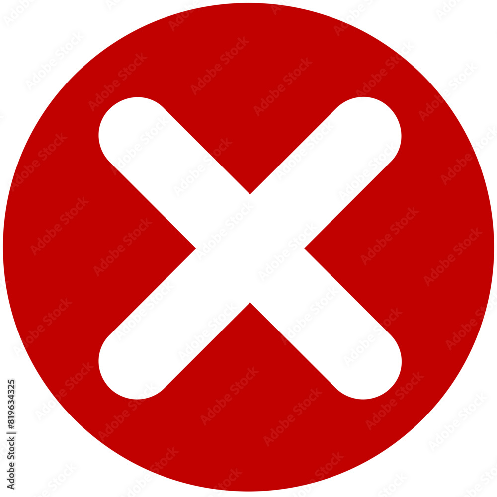 Obraz premium Wrong , No, red cross icon buttons vector graphics