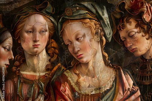 Meticulous Details of the Gothic Influence; A 15th Century Tempera on Wood Painting photo