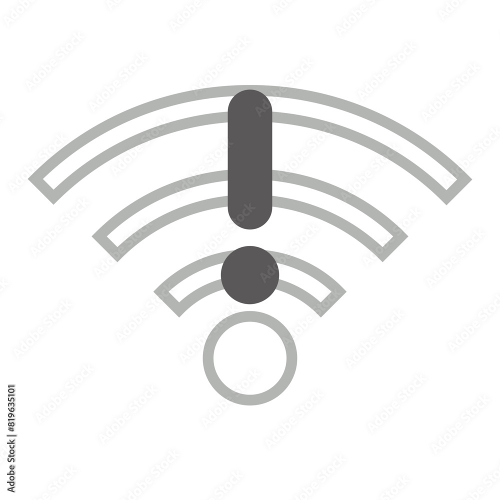 Disconnect Wi-Fi, wireless network icon vector graphics Disconnect Wi-Fi, wireless network icon vector graphics