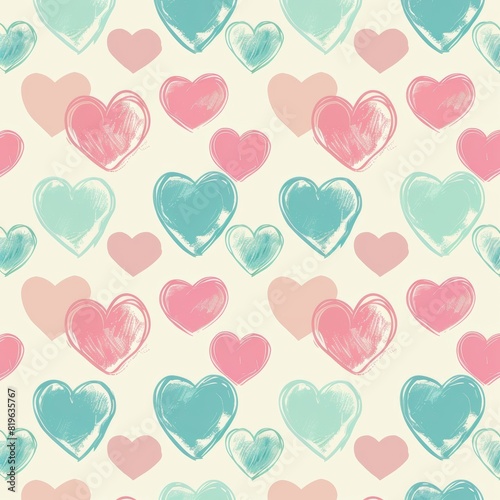 Seamless pastel valentine hearts pattern for romantic design  crafts  and scrapbooking projects