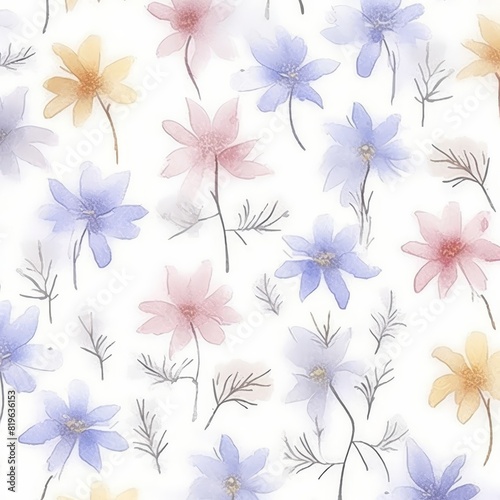 Seamless pastel winter pattern for design on white background  high quality illustration
