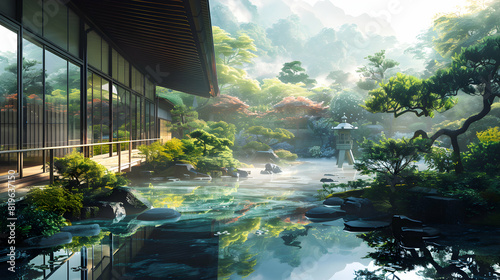 Discover Japans secret gardens hidden away in quiet corners   Photo realistic representation of serene spaces offering a peaceful retreat and a glimpse into the country s rich hort photo