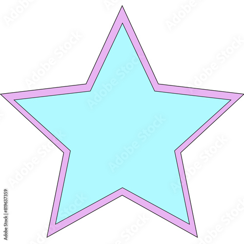 blue purple star frame icon vector