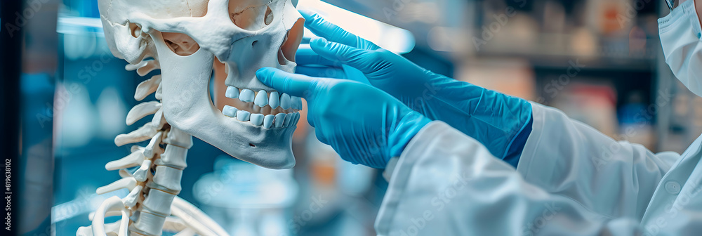 A senior undergoing a bone density test emphasizing the importance of ...