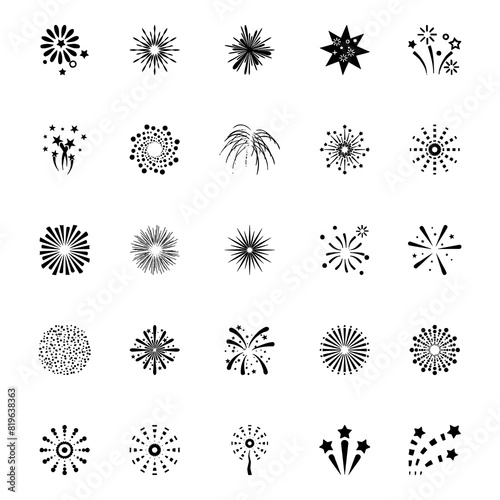 This is a collection of vector shaped fireworks in various shapes. Made using Corel Draw, not AI. Very suitable for posters during carnival or New Year. photo