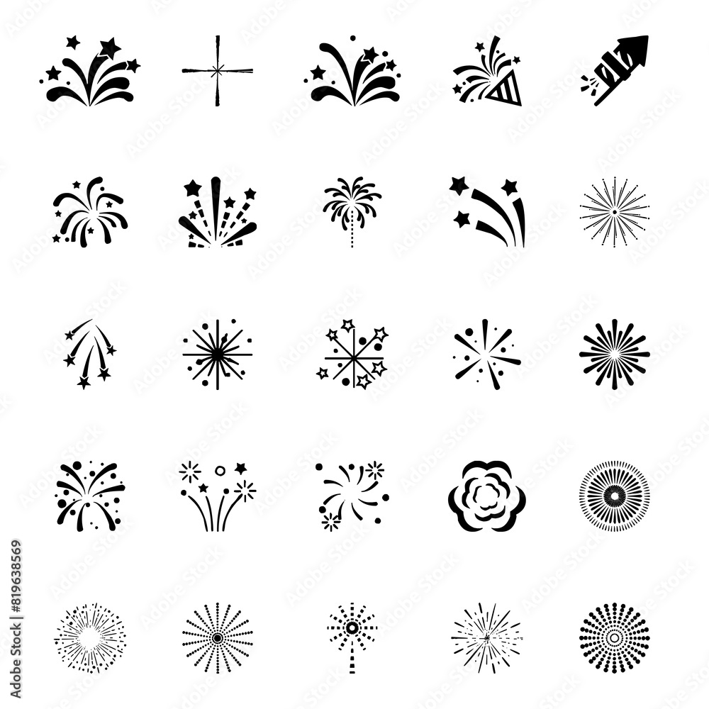 This is a collection of vector shaped fireworks in various shapes. Made using Corel Draw, not AI. Very suitable for posters during carnival or New Year.