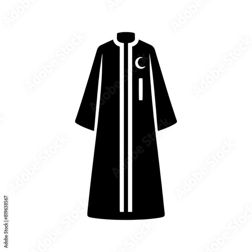 Stylish Djellaba Silhouette: Contemporary Vector Art of Timeless Charm and Cultural Significance of North African Robes- Minimalist Djellaba Vector- Djellaba Illustration.